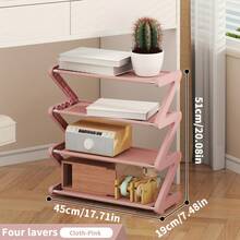 4-Tier Simple Black Storage Rack/Shoe Rack, Easy Assembly Without Tools, Portable And Movable, Space-Saving Design - Black - View 5