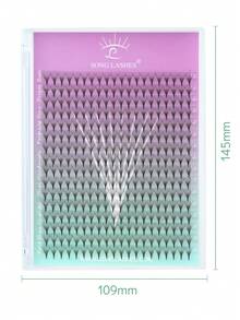 SONG LASHES 14D 16 Rows 320pcs D-Curl Voluminous Eyelash Extensions, Extra Large Tray, Pointed Flat Base, Pre-Made Lashes, 0.03mm Thickness, 8-15 Lashes Per Cluster, Eyelash Extension - D - View 3