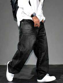 Teen B Grey Wide Leg Casual Jeans - Black - View 5
