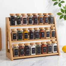 Tomnk 24/15pcs 4oz Glass Spice Jars, 4-Ounce Square Empty Spice Jars With Shaker Lids - Complete With Labels, Collapsible Funnel & Cleaning Brush For Kitchen, Spice Rack Or Cabinet Storage, Cooking Tools, Seasoning Tools, Family Dinner Supplies - 無色 - 查看 3