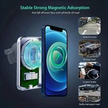 FCV 15W Fast Charging Wireless Car Charger, Portable USB C Powered, Hands-Free Operation, Battery-Free Wireless Charging Function Compatible With IPhone Air 17 Pro Max 16 15 14 13 12 Galaxy Android With Charging Magnetic Attachment