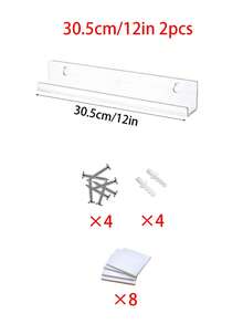 8-Pack Clear Acrylic Vinyl Record Holder Shelves, Kids Room Wall Bookshelf, Kids Baby Floating Bookshelf, Display Rack, Magazine Rack, Wall Shelf - Multicolor - View 15