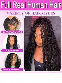 Light Brown Deep Wave Human Braiding Hair Boho Braids 120g/Pack Human Hair Deep Water Wave Bulk Human Hair Bundles For Braiding No Weft 15A Brazilian Virgin Curly Human Hair Extensions Wet And Wavy Braiding Hair For Party, Cosplay, Daily Use - S30 - 查看 6