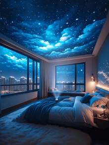 1pc USB-Powered Water Ripple Night Light – Multi-Color LED Star Light With Blue Lighting Effect, Perfect For Bedroom & Living Room Decor, Romantic Atmosphere Creator For Christmas, Valentine'S Day, Weddings, And Birthdays, Bedroom Night Light| Water Ripple Effect| Decorative Lamp, LED Lights For Bedroom - Multi-color light - 查看 3