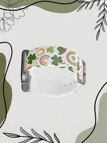 彩虹绿三叶草设计硅胶表带，兼容 38mm 40mm 41mm 42mm 44mm 45mm 49mm，适用于 Series Ultra/11/10/SE/9/8/7/6/5/4/3/2/1 - 彩色 - 查看 5