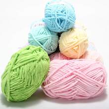 3pcs/150g Velvet Soft Yarn, Medium Thickness Knitting Yarn, Fluffy & Soft Polyester Knitting Yarn, Suitable For DIY Crafts, Knitting And Crocheting Scarves, Hats, Shoes, Bags, Cushions, Dolls, Blankets, Slippers, Handmade Crochet Projects - Multicolor - View 5