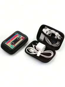 Portable Digital Packet,Magnetic Tape Storage,Earphone Bag, Coin Purse,Earphone Portable Bag, Cosmetic Bag, Vacation, Christmas Gift, Christmas Holiday Gift, Data Cable Storage Box Storage Bag, Key Bag, Data Cable Charger, Storage Bag, Wireless Earphones And Earphone Box, University Dormitory Travel Data Cable Storage Essential Storage Bag - Multicolor - View 4