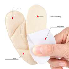 Arch Heel Grips, Soft Anti-Friction Anti-Slip Shoe Pads, Self-Adhesive Adjustable Shock Absorbing Heel Inserts - Apricot - View 2