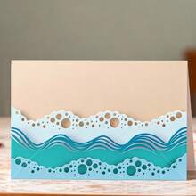 Creative Waves Cutting Dies, DIY Scrapbooking Album And Embossing Stencil, Greeting Card Making Tool, Card Paper Cutting Crafts ,Gift Card Making Template Die Cuts. - Silver - View 1