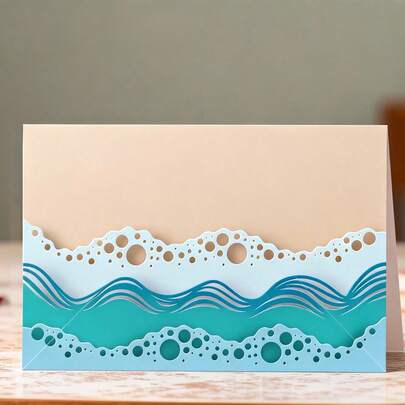 Creative Waves Cutting Dies, DIY Scrapbooking Album And Embossing Stencil, Greeting Card Making Tool, Card Paper Cutting Crafts ,Gift Card Making Template Die Cuts.