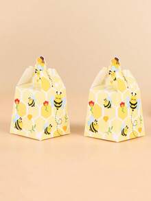 12pcs Creative Bee Gift Boxes Gifts Package Paper Box For Bee Birthday Party BabyShower Wedding Party Decor - Multicolor - View 5