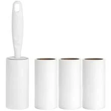 1/12件装家用粘毛滚筒刷，可重复使用衣物清洁刷，粘毛纸掸，适用于宠物毛发、衣物、家具（白色手柄） - 白色 - 查看 4