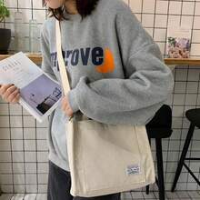 Bolso de lona simple beige bolso de viaje diario femenino bolso de hombro único bolso especial ligero de gran capacidad - Beis - Ver 5