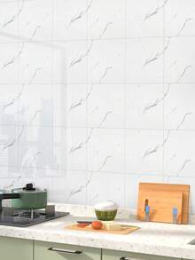 20/50片装3D大理石纹墙贴，加厚IXPE防水自粘墙纸，易于安装和移除，适用于客厅、厨房、办公室、浴室和卧室装饰。 - 彩色 - 查看 9