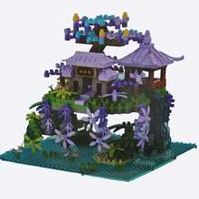 1460pcs Sakura Architecture Series Micro Building Blocks, Chinese Style, Suitable For Halloween, Thanksgiving, Christmas Gifts