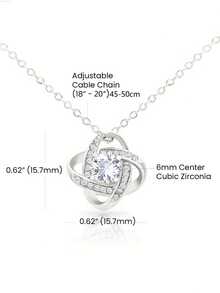 友情与爱情项链，优雅女士项链，送给爱人的礼物，镶嵌立方氧化锆，附赠祝福卡和礼盒，精致女士珠宝 - 銀色的 - 查看 4