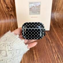 简约经典黑白波点长方形亮面耳机保护套，适用于 1 2 3 4 Pro Pro2 Pro3