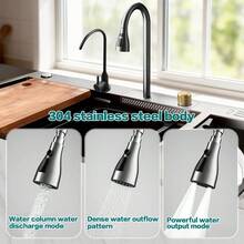 Cuixoc 39.4"L X 17.7"W Stainless Steel Kitchen Sink | Undermount & Drop-In Installation IN | Includes Faucet, Vegetable Washing Basin, Strainer Basket, Cutting Board & Cup Washer - 39.4in*17.7in/100cm*45cm - 查看 6