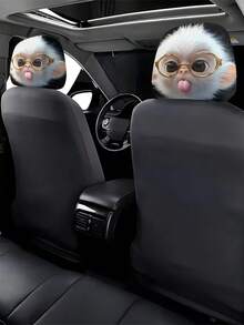 2 piezas de lindos monos con gafas, fundas para reposacabezas de coche. Decoración para el coche. Suave y cómoda. Sin relleno de material. Adecuada para viajes de larga distancia y desplazamientos diarios. Para amigos y seres queridos. - 2 piezas - Ver 3