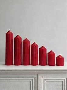 勃艮第酒红色尖头圆柱形香氛蜡烛，采用大豆蜡和石蜡制成，蜡烛套装包含1支香氛蜡烛，燃烧时间长达50小时，适合斋月装饰、生日礼物、女友礼物、女士礼物、家居装饰、桌面装饰、母亲节礼物。 - 酒紅色 - 查看 3