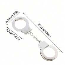 1pc Creative Handcuffs Shaped Keychain Simple Personalized Bag Ornament Accessory Suitable As A For Friends Keychain Accessories Small Gift - Multicolor - View 7