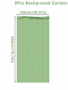 1片/2片/3片/4片装绿色方形背景帘，适用于生日派对、婚礼、婴儿派对，塑料和金属材质，也可用于返校季、情人节及其他场合。 - 綠色 - 查看 14