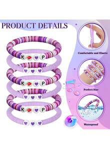 24 Pcs KoreaPop Bracelets For Women Kpop Merch Friendship Bracelets Fans Jewelry Gifts Birthday Cosplay Outfit Decor(The Letter P In The First Bracelet In The Picture Is Obscured By A Heart, And The Received Item Is K P Heart P)