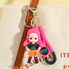 Mattel 1pc KPOP Demon Hunter Girl Group Keychain, Korean Pop Culture Anime Demon Hunter PVC Backpack Pendant Keychain - Multicolor - View 3