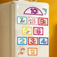 1pc Removable PVC Digit Wall Sticker With Different Animal Patterns On Numbers 1 And 10, Suitable For Living Room, Bedroom And Floor Decor - Multicolor - View 3