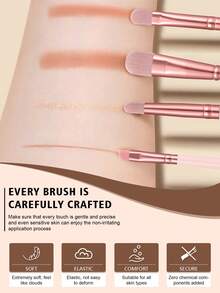 59件套化妆工具套装，包括：20支化妆刷套装+1个收纳袋+1个发带+2个手碗挂绳+3个洁面海绵+2个化妆刷清洁工具+6个化妆海绵+6个三角粉扑+6个迷你化妆海绵+12个迷你气垫粉扑 - 彩色 - 查看 2