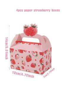 4 cajas de regalo con temática de fresa, decoraciones de fiesta de cumpleaños con temática de fresa, cajas de embalaje de regalo, bolsas de embalaje de regalo, decoraciones para baby shower, decoraciones para fiesta de revelación de género, cajas de recuerdos para fiesta de 1er cumpleaños, decoraciones de cumpleaños en rosa, decoraciones para fiesta de princesa, decoraciones para boda, decoración dulce de fresa, decoraciones de verano feliz, recuerdos para fiesta de baby shower - fresa - Ver 10
