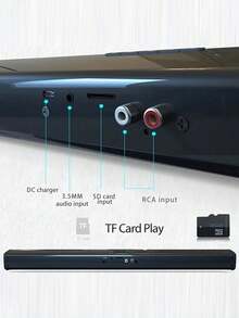 Soundbar With Wireless Subwoofer, 4-Speaker Surround Sound System, Stereo Sound System, Wireless Subwoofer, TV Soundbar, Home Theater Speakers, Remote Control, Wireless Audio, Easy To Set Up, TV Sound Enhancement. A Remote Control Data Cable Is Included For Delivery. - Black - View 6