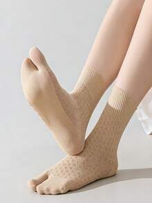 1/4 Paar elegante Zehentrenner Socken für Damen, Polka Punkt Hohldesign, atmungsaktiv gestrickt, geeignet für Büro, Pendeln, tägliche Unternehmungen, kurze Socken, passend für Stadtfrauen, anmutiger Stil, ganzjährig, süße Socken, perfektes Geschenk für Damen - Verschiedenfarbig - Übersicht 8