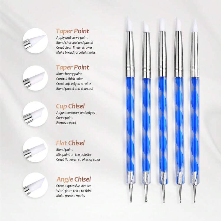 43件套粘土雕塑工具套装，聚合物粘土雕刻工具套装，风干粘土造型工具，适合成人，可用于陶艺制作、装饰、雕刻、绘画、塑形、模具制作 - 陶泥工具 - 查看 5