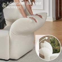 Sectional Couch For Living Room, 122 Inch Modular Sectional Sofa With 4 Seats, Adjustable Arm And Backrest, Modern Comfy Couch - 白色 - 查看 4