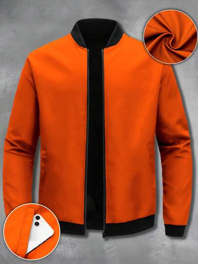 Chaqueta de béisbol casual con cuello alto para deportes al aire libre, cortavientos con cremallera, Día del Padre