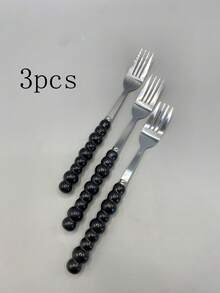 1/3 chiếc nĩa thép không gỉ Pearl, tay cầm bằng gốm, nĩa tráng miệng chất lượng cao, thích hợp cho bữa tối kiểu Tây tại nhà, bít tết và món tráng miệng - Nhiều màu - Xem 22