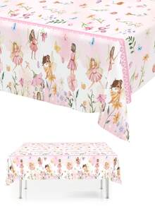 1pc Plastic Tablecloth, Spring Floral Pattern 130*220cm Rectangular Disposable Table Cover, Suitable For Picnic, Home, Kitchen, Dining Table, Wedding, Bridal Shower, Party, Spring Holiday Theme Tabletop Decor - Multicolor - View 3