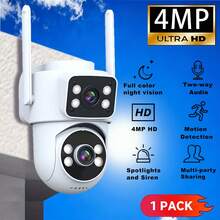 4MP PTZ Wifi Camera Outdoor Dual Lens IP Camera AI Tracking Security Surveillance Camera ONVIF Wireless CCTV Camera - Multicolor - View 2