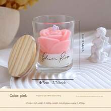 1-Piece Scented Candle (Rose Shape), Handmade Soy Candle/Scented Candle, Relieves Stress And Relaxes The Mind And Body, Suitable For Home Decor, Bedroom Decoration, Candle Gift, Holiday Gift, Birthday Gift, Women's Gift, Wedding Decoration.
