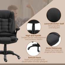 Office Chair, Gaming Chair, Massage Function, Adjustable Height, Black, 67 X 74 X 116-126 Cm - Black - View 8