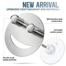 Stainless Steel Smiling Face Sponge Holder, Silver Sink Organizer Rack With Suction Cup, Suitable For Kitchen, RV, Apartment Kitchen Accessories Decor - Multicolor - View 4