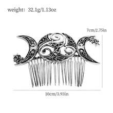 1件复古维京凯尔特发梳 - 优雅的月亮和星星设计发夹 - 神秘仙女发饰，适合女孩，发饰礼品梳，侧梳，婚礼，发饰 - 彩色 - 查看 3
