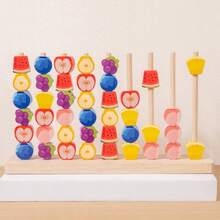 Children's Wooden Fruit Beaded Abacus, Early Education Intellectual Math Toy, Made Of Solid Wood, Smoothly Sanded Without Splinters, Integrates Cognition, Counting, And Manual Ability Cultivation, The Best Choice For Birthday And Festival Gifts - Multicolor - View 9