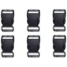 1 Inch, 6 Pack Black Plastic Side Release Buckle For Paracord Bracelets (1") - / - View 1