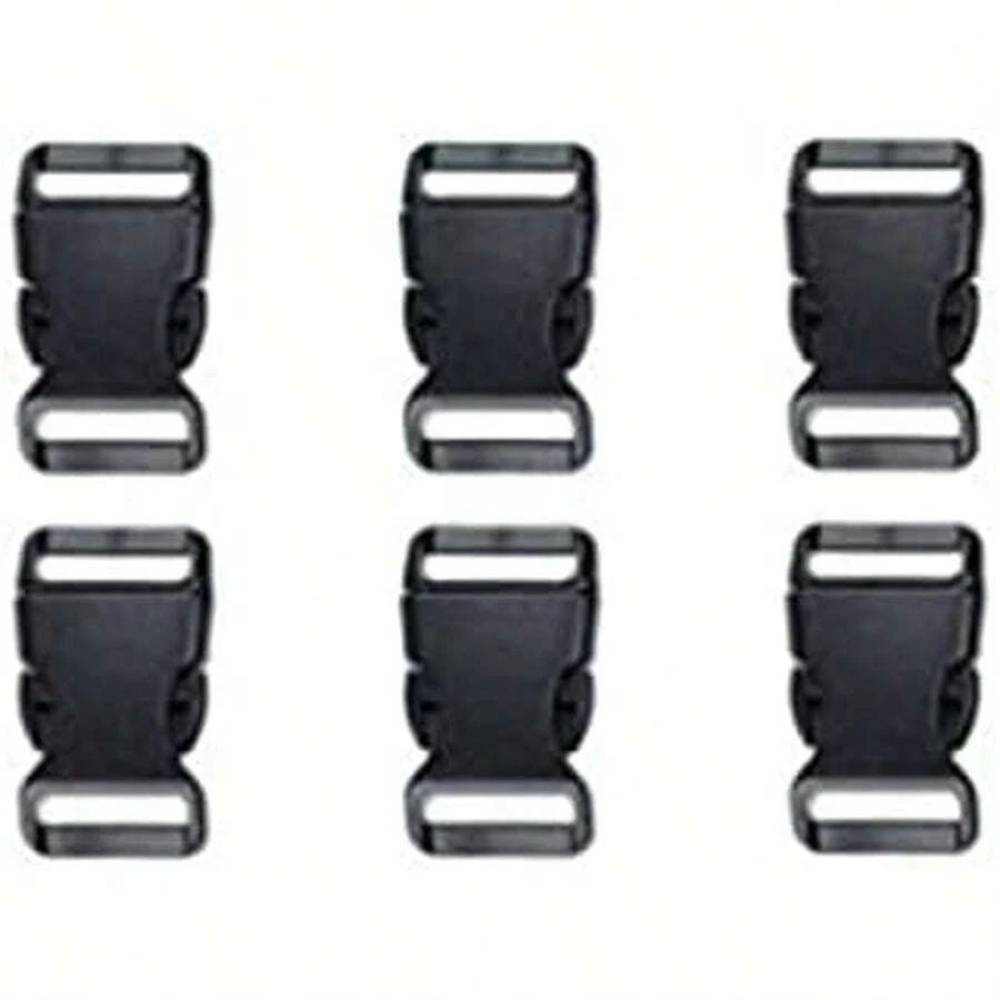1 Inch, 6 Pack Black Plastic Side Release Buckle For Paracord Bracelets (1") - / - View 1
