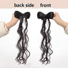 Female Wig With Bow Tie, Half Tied Ponytail, Female Duckbill Clip, Simulated Hair, High-Temperature Silk Wig, New Ponytail Design - Multicolor - View 4