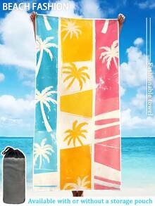 1 buc. Prosop de plajă personalizat cu imprimeu de palmier, pătură de plajă din microfibră extra mare, super moale, uscare rapidă și foarte absorbantă, reversibilă, șal cu protecție solară, ideal pentru vacanță, călătorii, saltea de yoga - Multicolor - Vizualizare 13