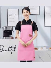 New Canvas Apron, Waterproof, Oil-Resistant, Dirt-Resistant For Home Kitchen, Catering, Cleaning, Protective Workwear - Multicolor - View 6