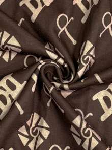 WAIT HIM Men's Casual All-Over Print Contrast Trim Short Sleeve Polo Shirt - Brown - View 8